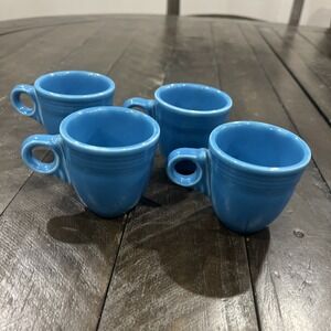 FIESTA FiestaWare Peacock Blue Mini Child  Mug Set Of‎ 4 Espresso Rare